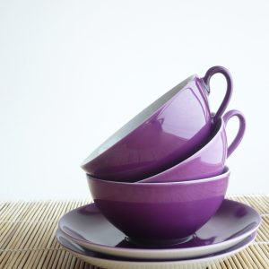 Hand-Painted Porcelain Tea Cup Pair